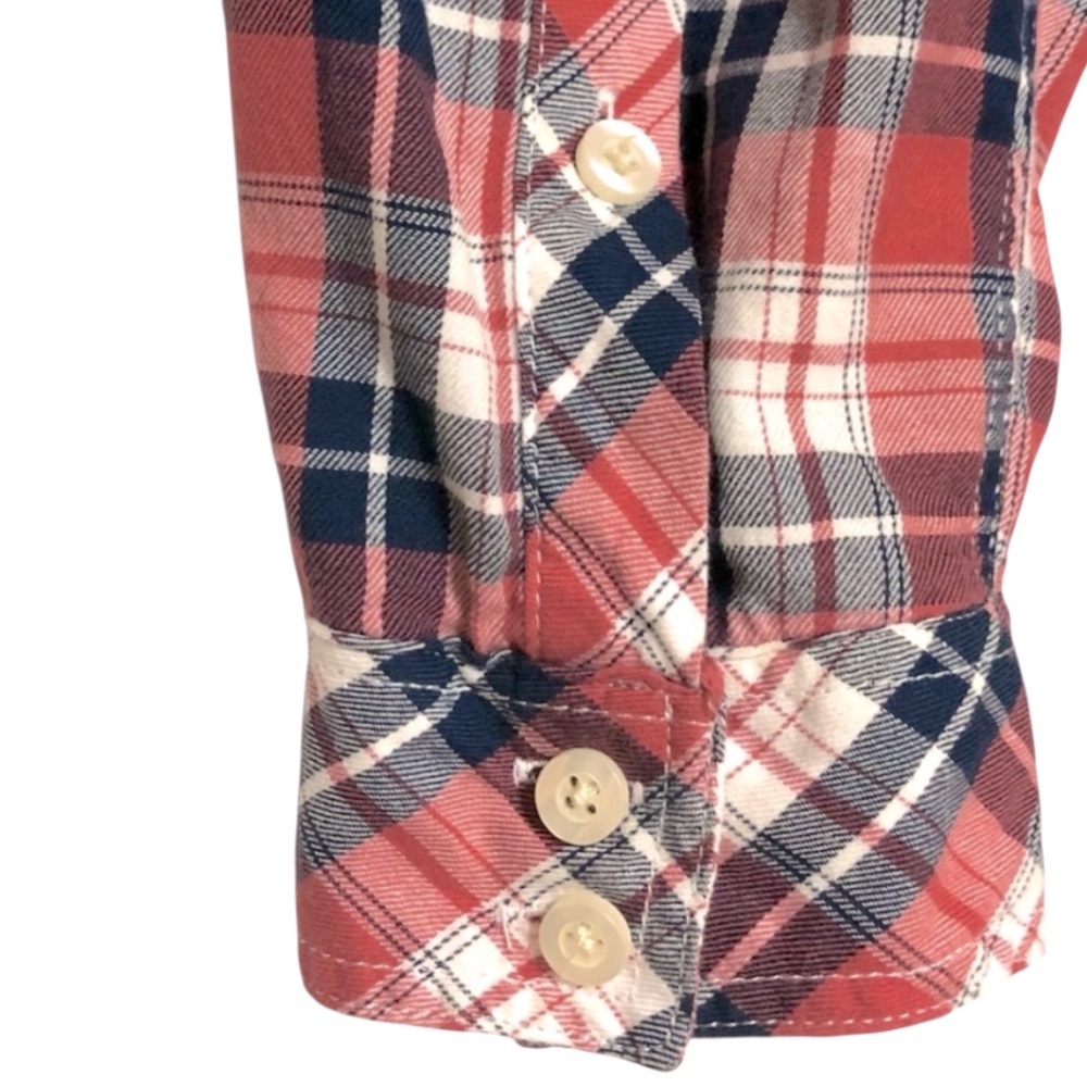 Torrid Plaid Summer Twill Blouse in Red l, White & Dark Blue Size 1XL NWT - Picture 4 of 6